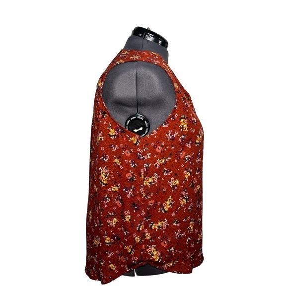 Maurices Madison Button Down Burnt Orange Floral Tank Top (Size 2X) - Picture 4 of 6